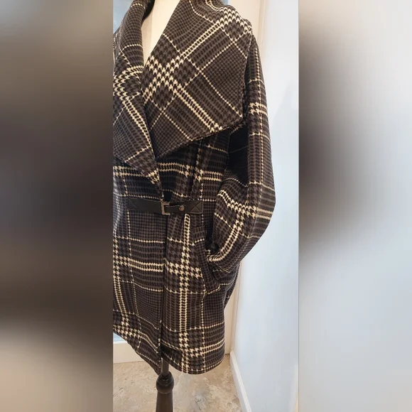 Plaid Women's Jacket - Black and White - Picture 4 of 13
